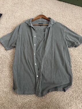 Fishhippie Men's Short-Sleeve Button-Down Shirt — Washed Gray